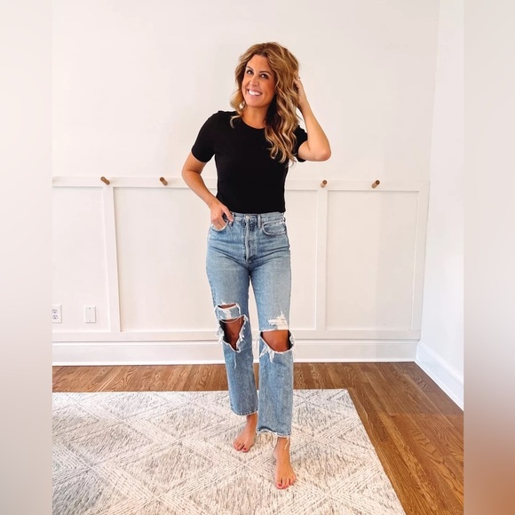 Agolde 90's Jeans Wander Color Distressed Mid Rise Loose Fit Sz 29 Organic - Picture 8 of 11